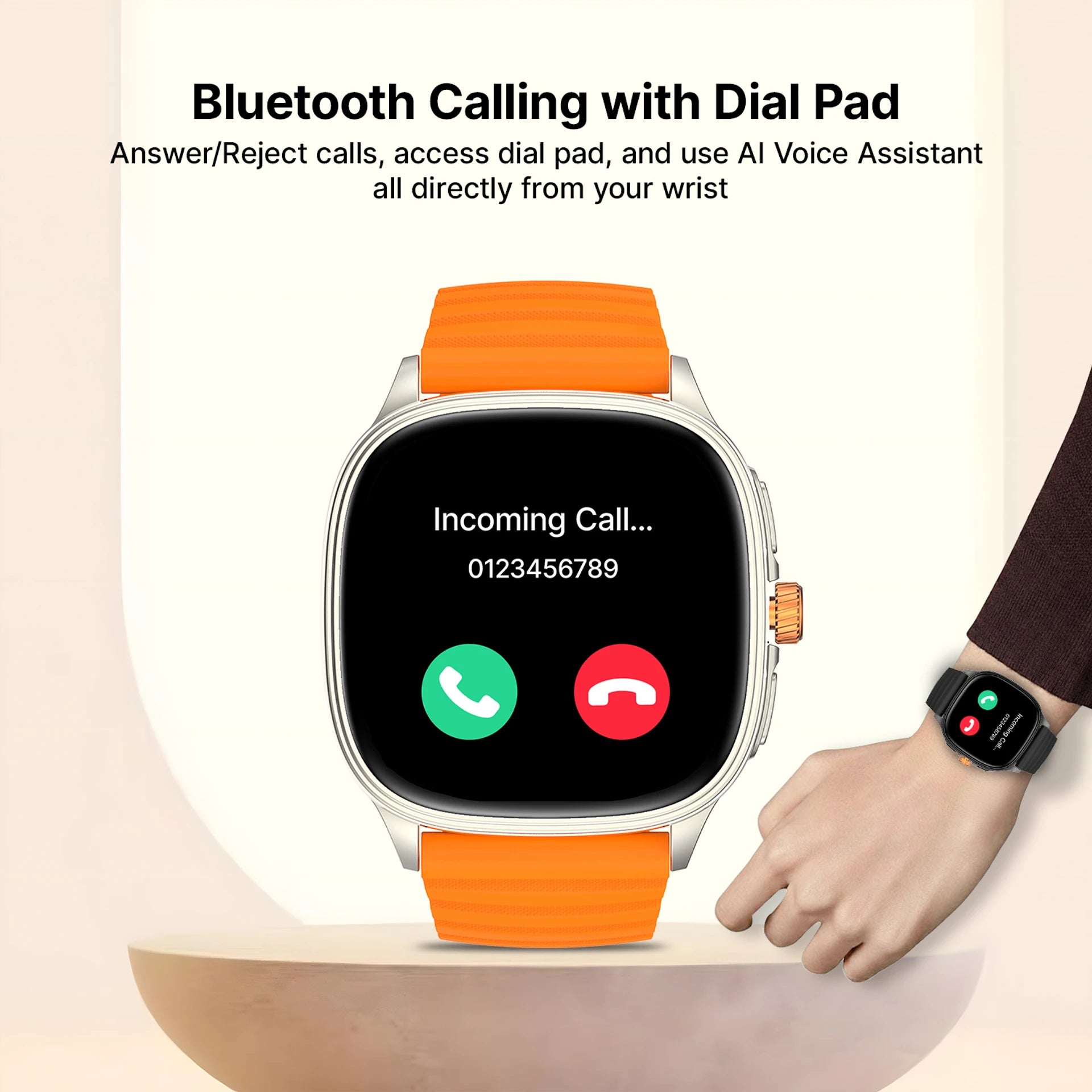 AI+ NovaWatch Active Bright Orange Smartwatch