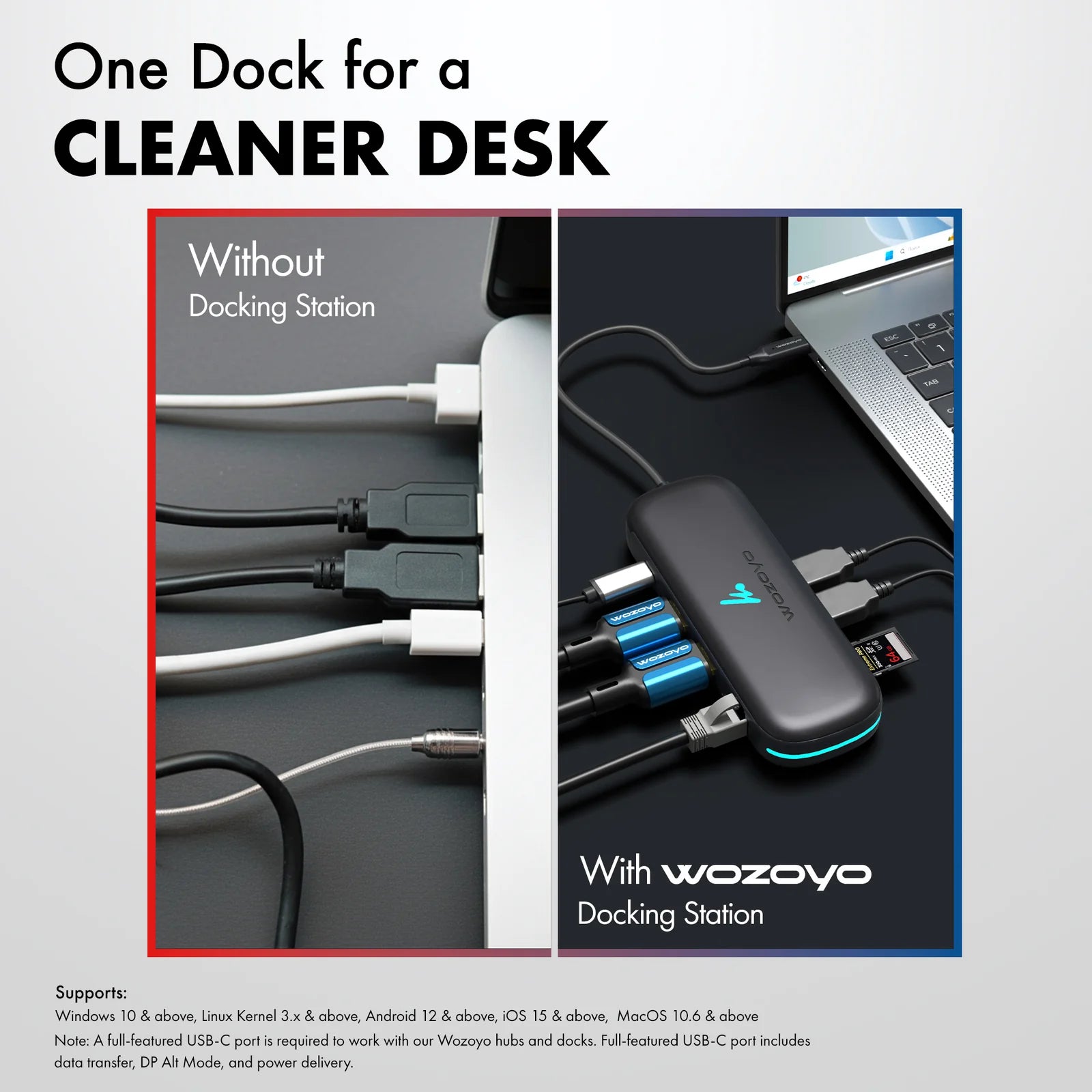 WOZOYO 8-in-1 USB Type-C Docking Station