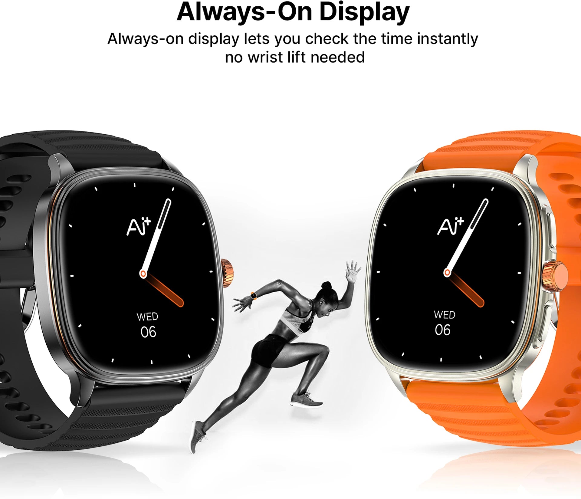 AI+ NovaWatch Active Bright Orange Smartwatch