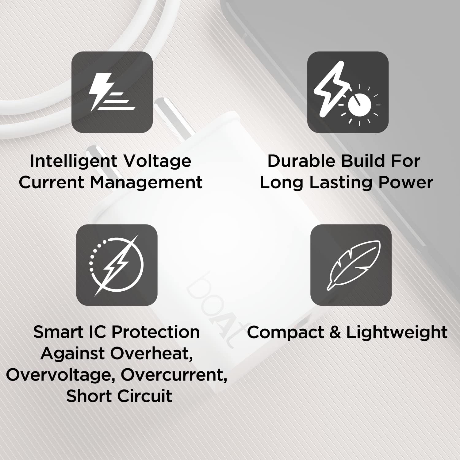 boAt WCDV 22.5W Dual Port Fast Charger 