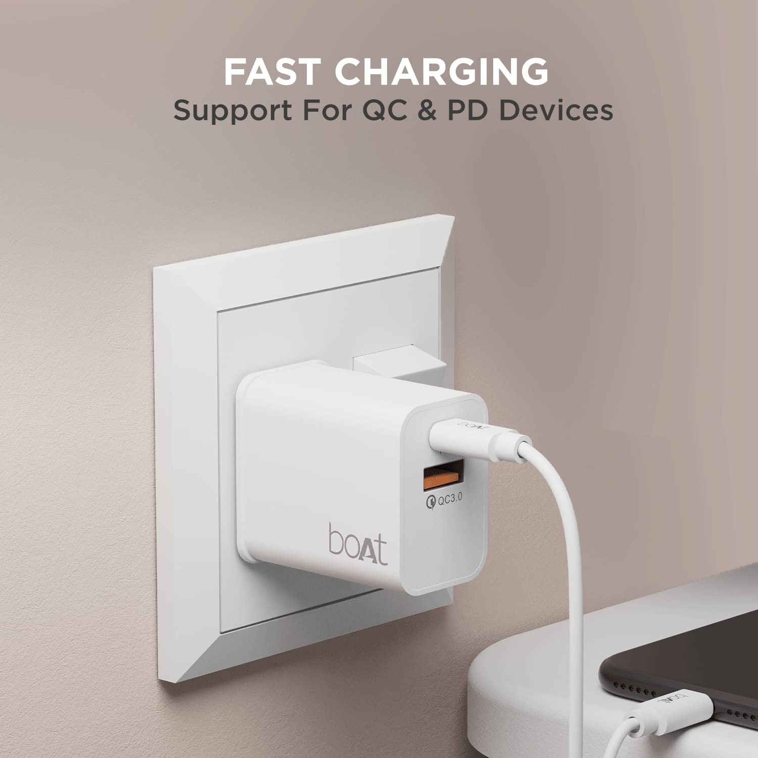 boAt WCDV 22.5W Dual Port Fast Charger 