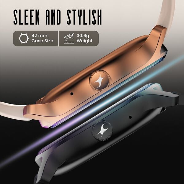 #Black Leather Fastrack Sleek Smartwatch