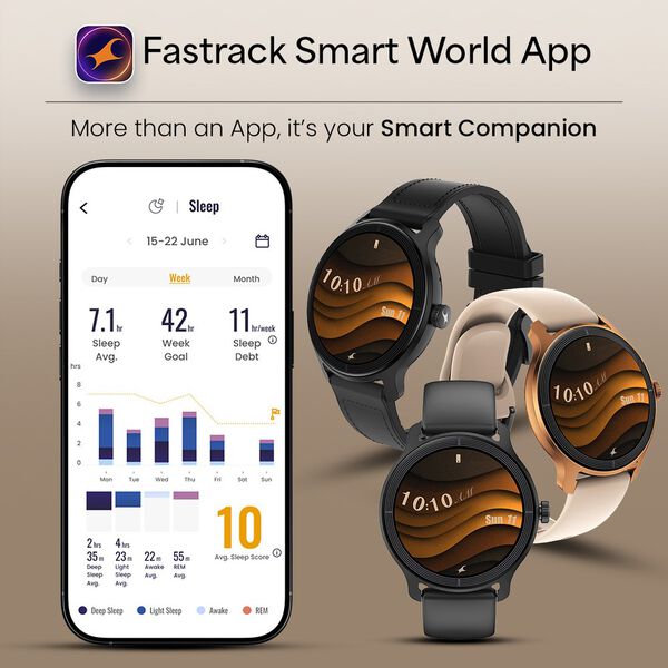 #Rose Gold Fastrack Sleek Smartwatch