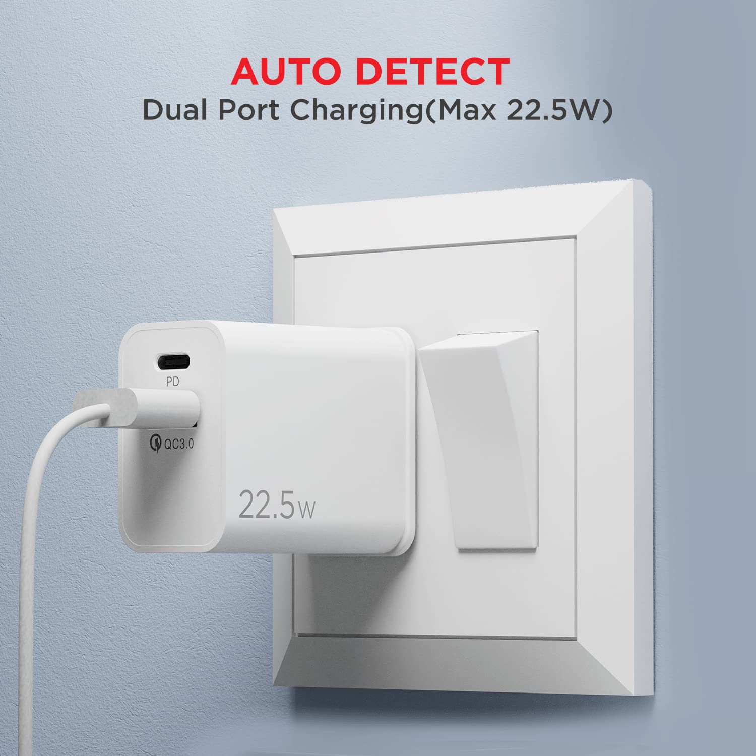 boAt WCDV 22.5W Dual Port Fast Charger 