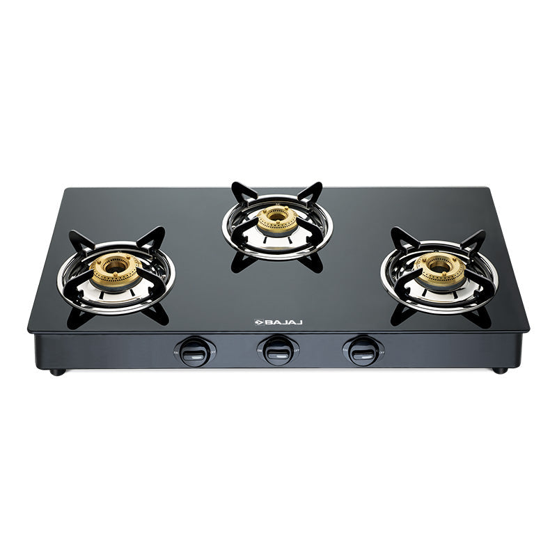 Bajaj 3BR GP6 Gas Stove - Stylish 3 Burner Cooktop