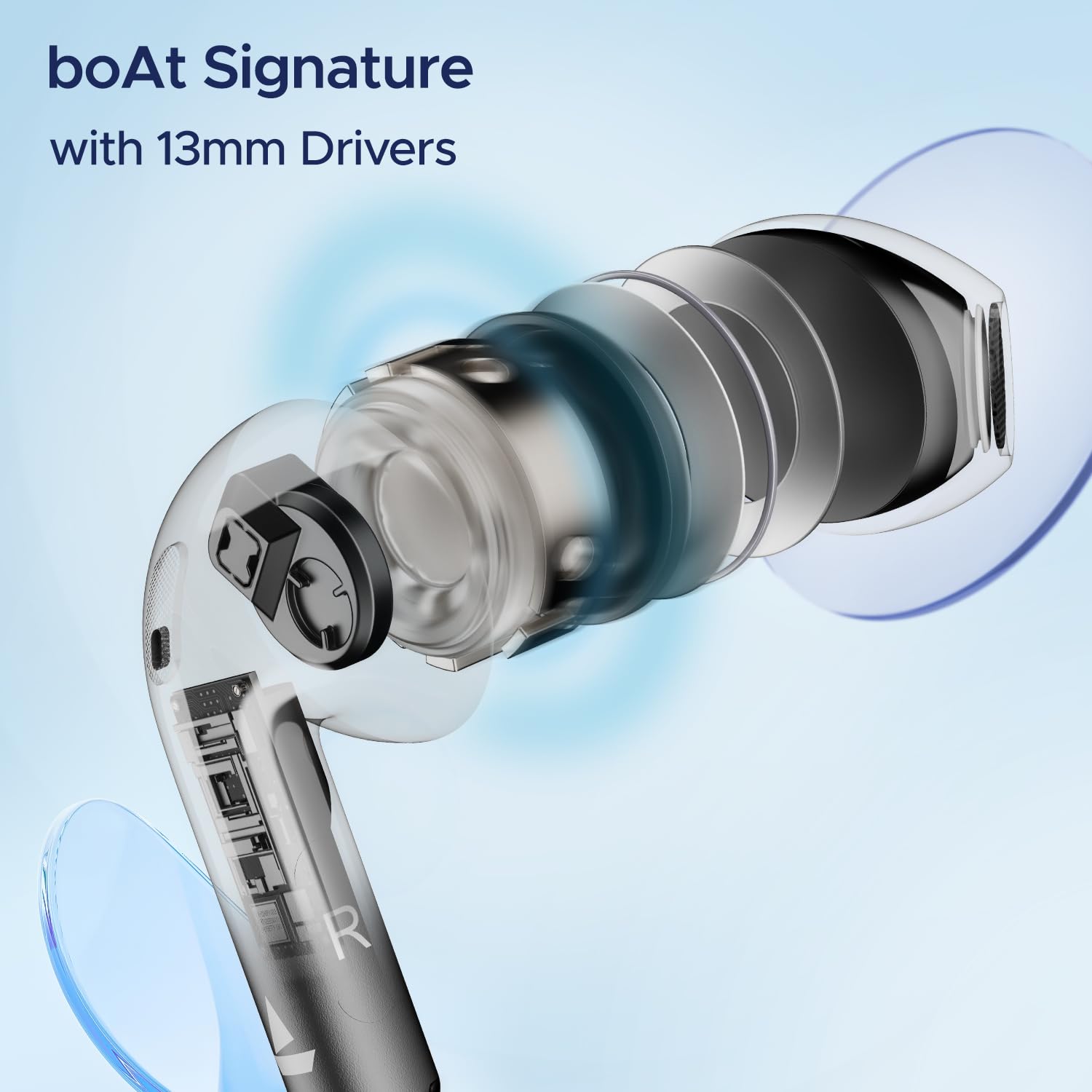 boAt Airdopes Ace TWS in Ear Earbuds with 35 HRS Playback, 13mm Drivers, Dual Mics ENx & Beast Mode (Active Black)