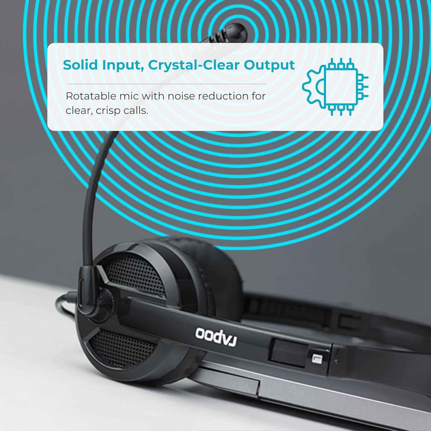 Rapoo H120 USB Wired Stereo Headset with Noise-Reduction Microphone, On-Ear Design, Inline Controls