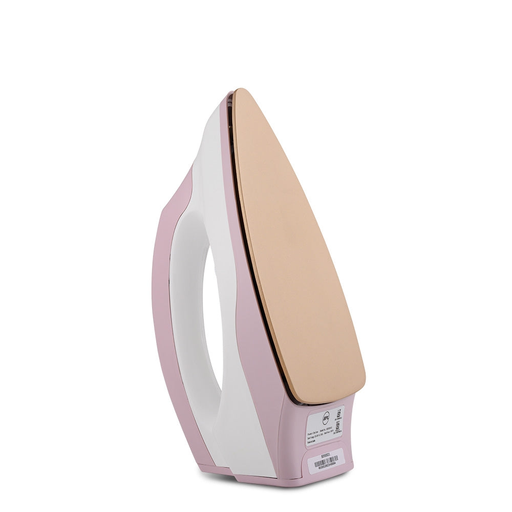 BPL BDIS0021 Dry Iron – 750W, Pink & White, Non-Stick Soleplate