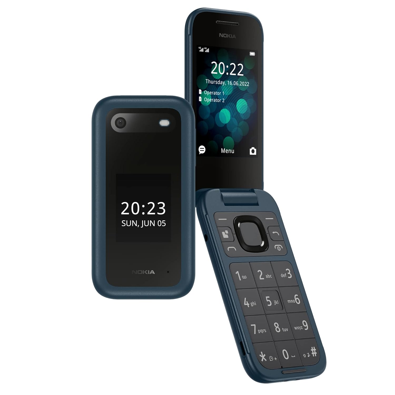 Nokia 2660 Flip 4G Volte keypad Phone with Dual SIM, Dual Screen, inbuilt MP3 Player & Wireless FM Radio |( Blue)