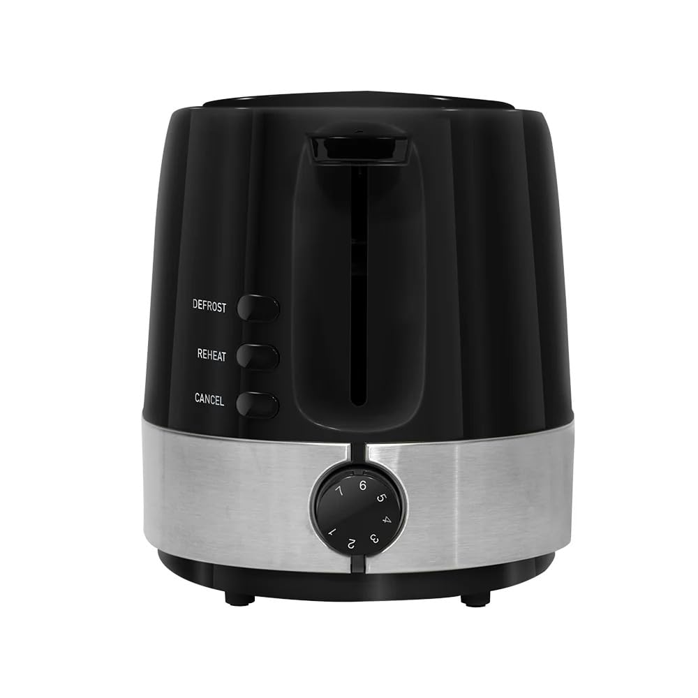 BPL Pop Up Toaster 2-Slice, 850W, Black and Silver,KITCHEN UP PX 5.2S,7 BROWING CONTROL SETTINGS,BUN WARMER,1 DUST COVER inside