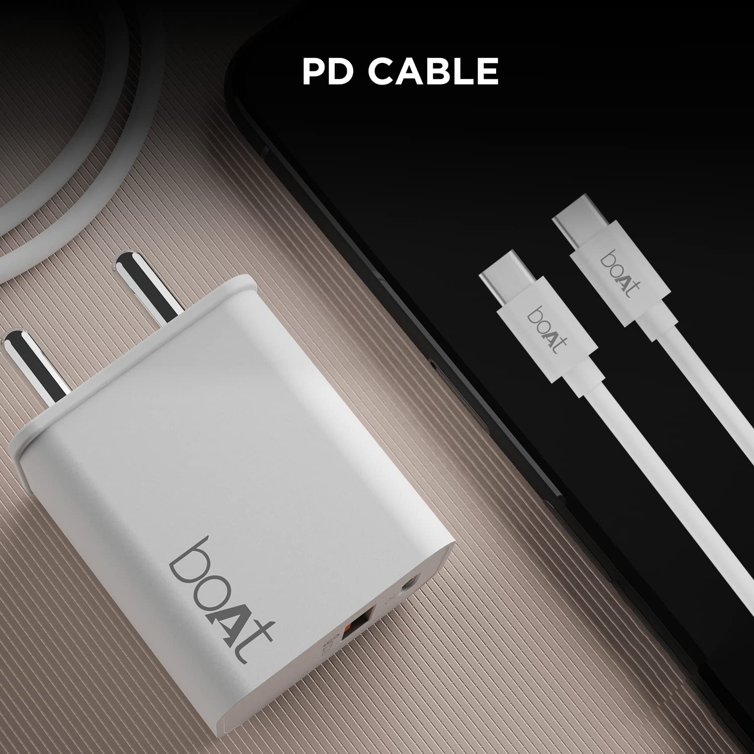 boAt WCDV 22.5W Dual Port Fast Charger 