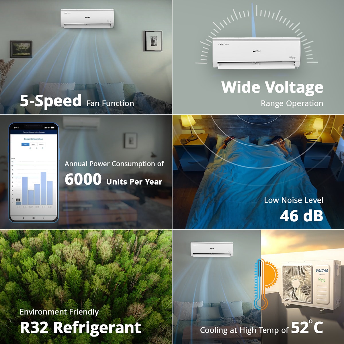 #Voltas 2 Ton 3 Star Adjustable Inverter Split AC Elite