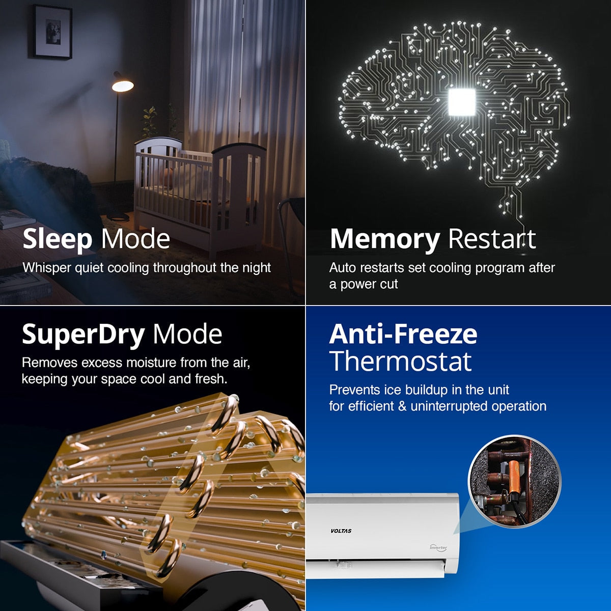 #Voltas 2 Ton 3 Star Adjustable Inverter Split AC Elite