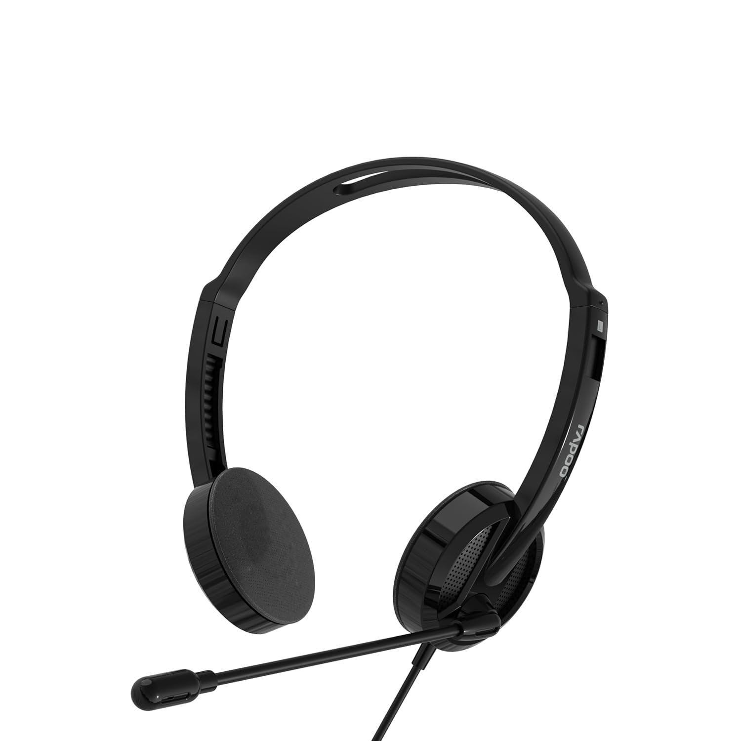 Rapoo H101 Wired Stereo Headphones with Rotating Microphone, 3.5mm Audio Jack, Adjustable Headband & Soft Cushions – For Music, Movies, Gaming & Calls