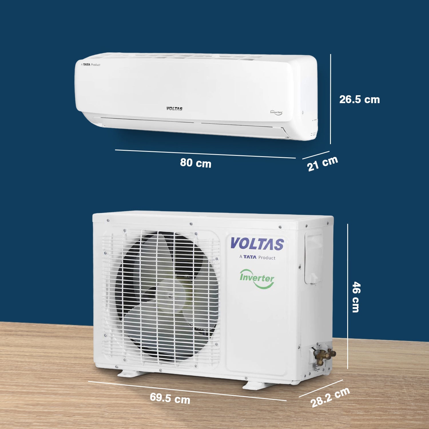 Voltas 1 Ton 3 Star Inverter Split AC (Copper- 4-in-1 Adjustable Mode- Anti-Dust Filter- 2023 Model- 123V Vectra Elegant- White)
