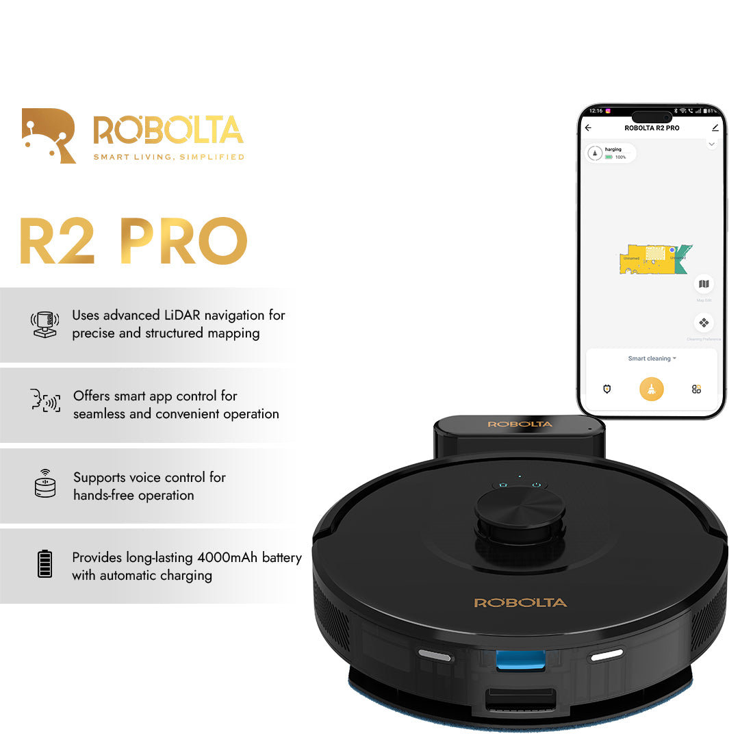 Robolta R2 Pro Robot Vacuum Cleaners