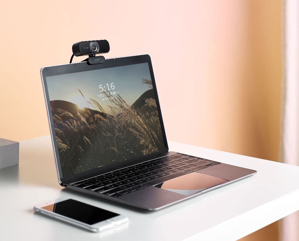 Rapoo C260 USB HD Webcam 1080P with Dual Noise-Reduction Microphones, 95° Wide Angle, Auto-Focus – Ideal for Video Conferencing, Streaming, and Online Classes