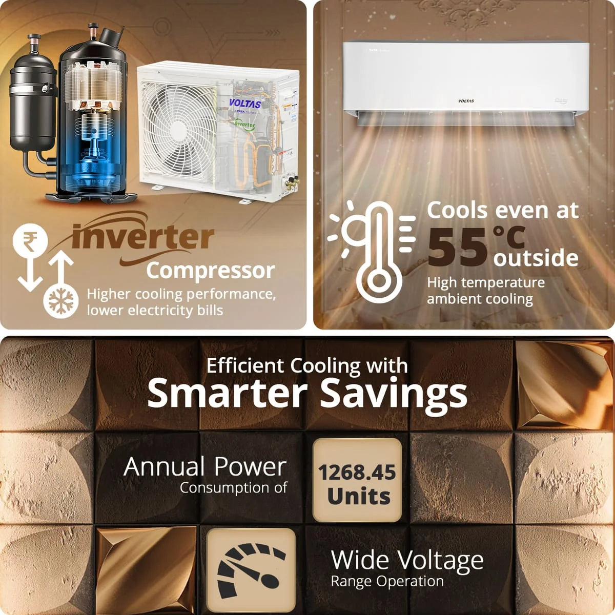 Voltas 2 Ton 3 Star Inverter Split AC – Venus Luxe