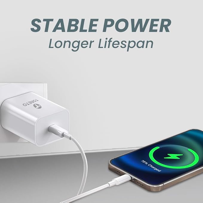 Toreto Zest Mini 30W USB & Type-C Boosted Speed Mobile Charger Adapter- Fast Charger with QC & PD/PPS Technology- Multi-Layer Protection-Compatibility with iPhone & Android-BIS Certified Made in India