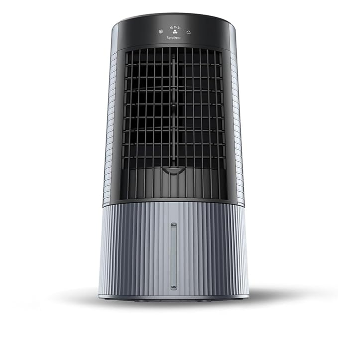 Symphony Duet-i Personal Kitchen Cooling Fan For Home and Office Tabletop with Honeycomb Pad- Powerful Blower- Auto Rotation and Low Power Consumption (6L- Grey)