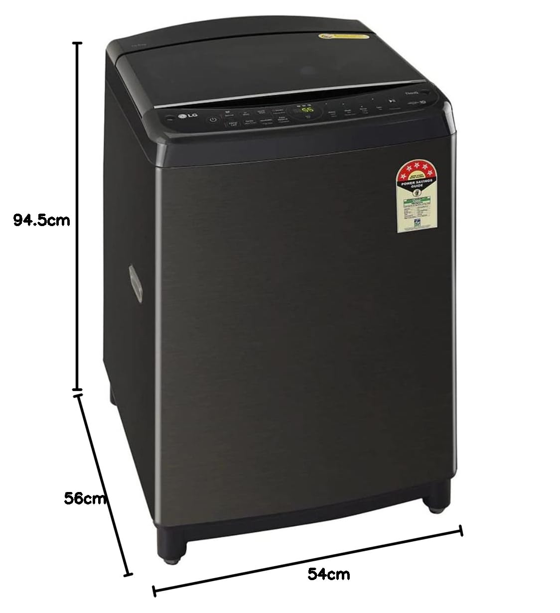 LG 10.0 Kg Inverter Wi-Fi Fully-Automatic Top Loading Washing Machine (THD10SWP- Platinum Black-Stainless Steel)