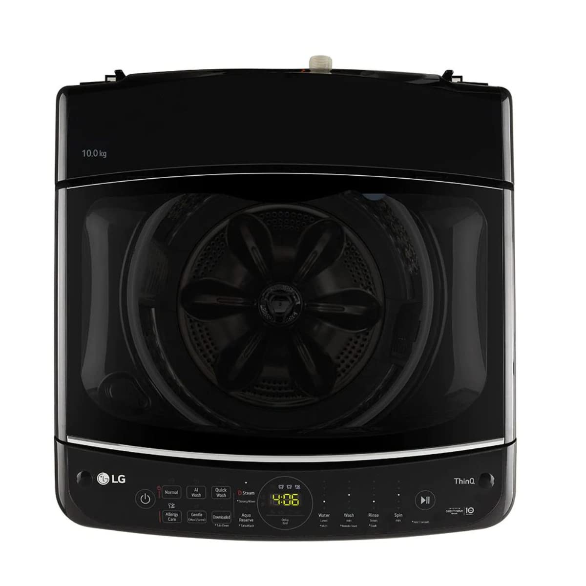 LG 10.0 Kg Inverter Wi-Fi Fully-Automatic Top Loading Washing Machine (THD10SWP- Platinum Black-Stainless Steel)