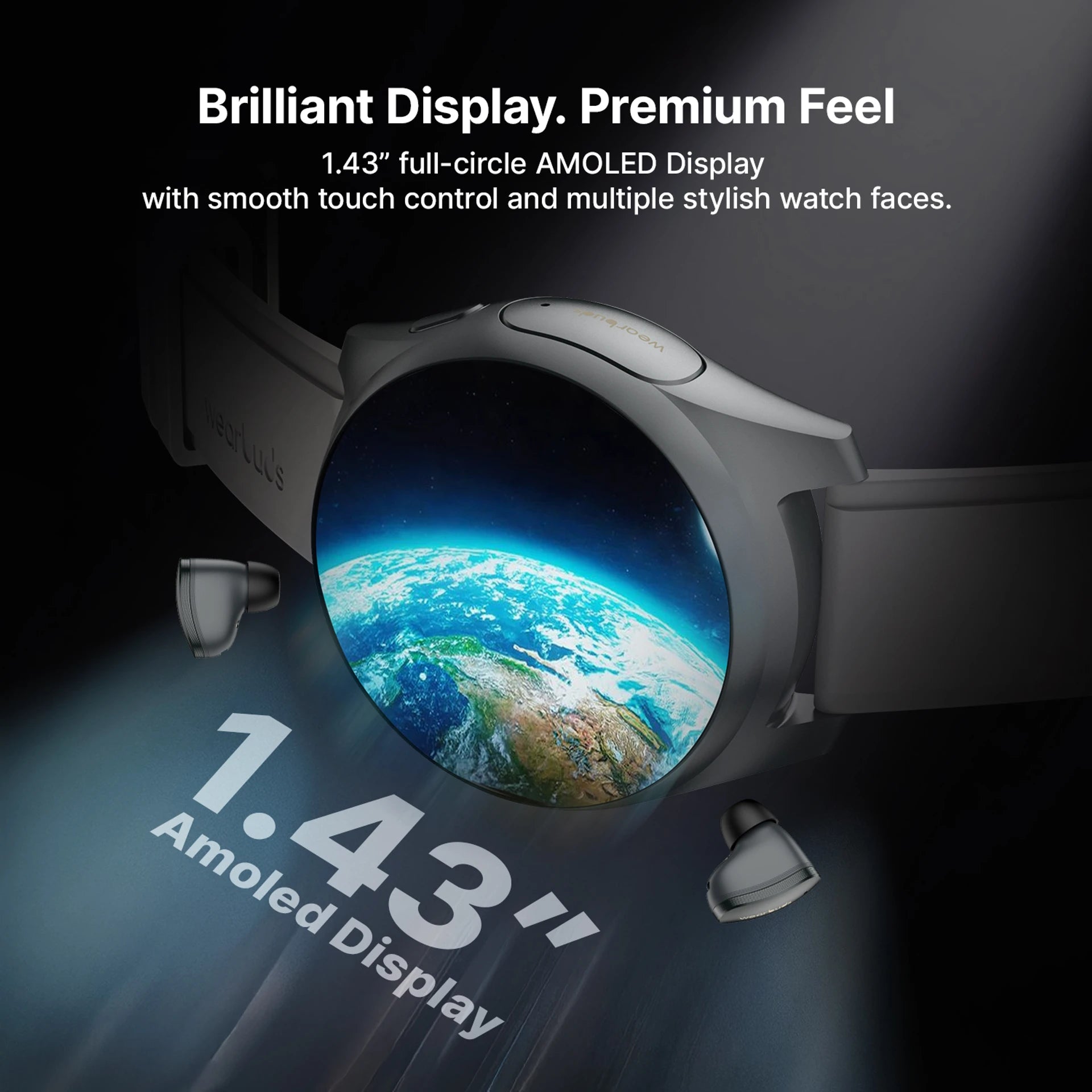 AI+ Wearbuds Space Grey Smartwatch with TWS