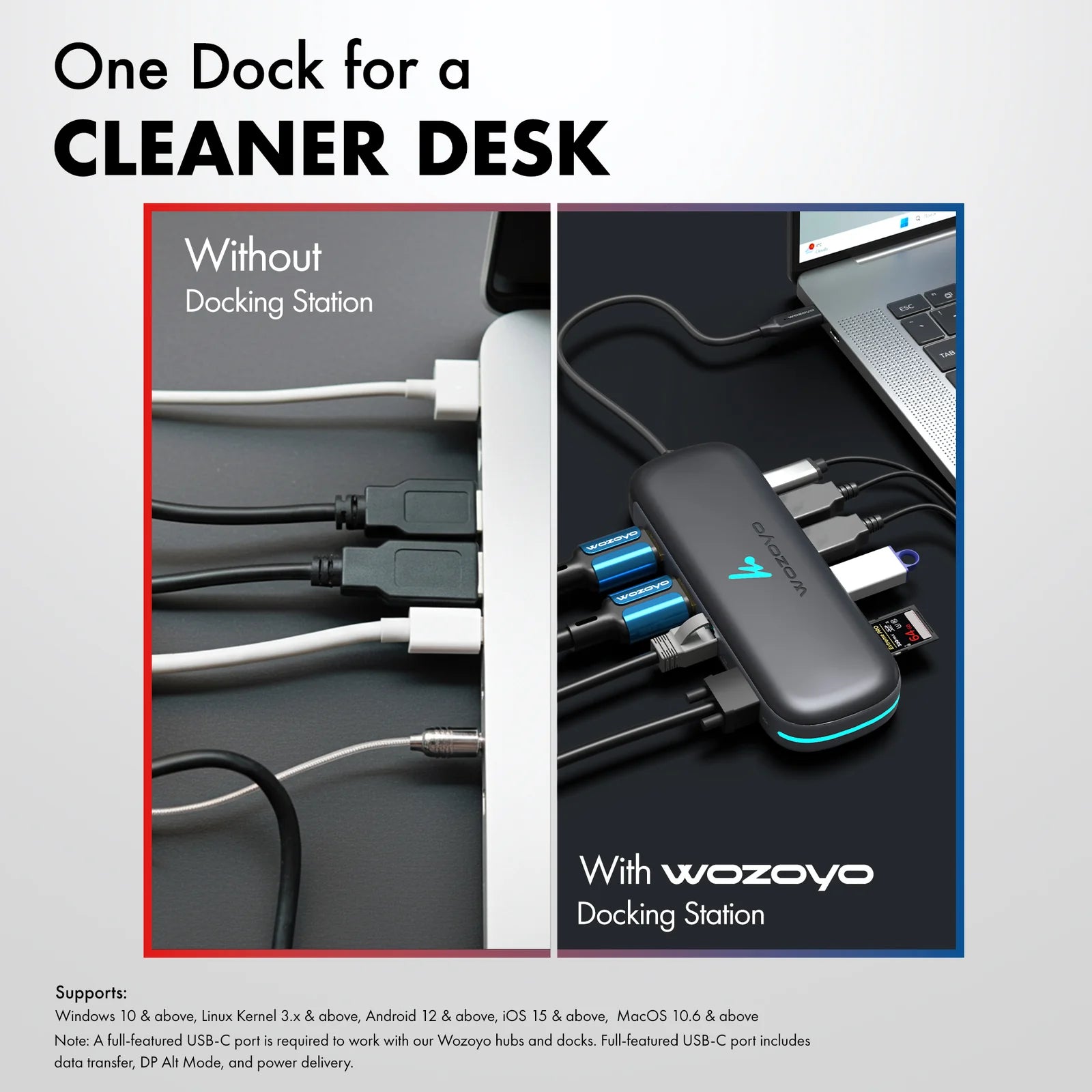 WOZOYO 10-in-1 USB Type-C Docking Station