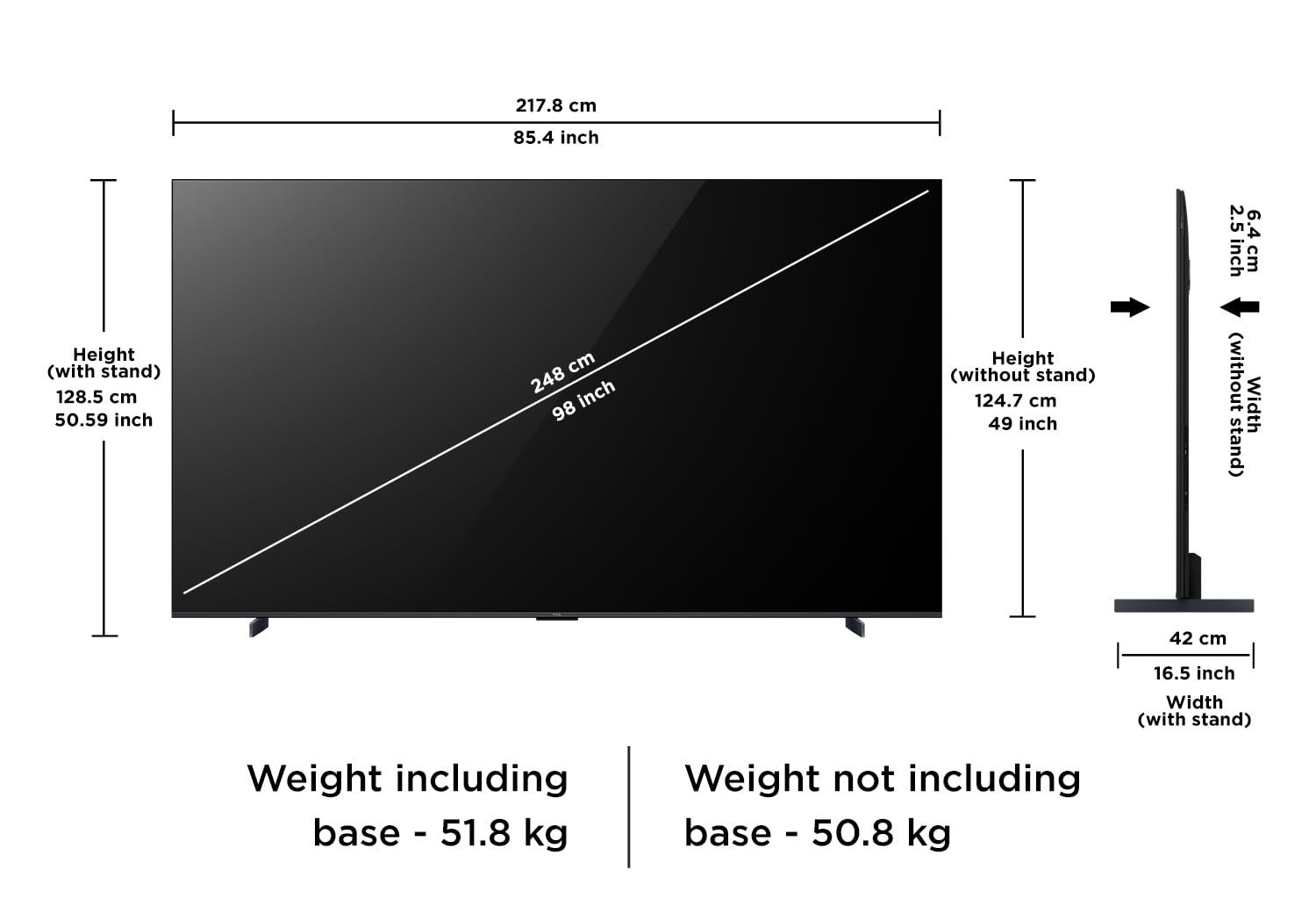 TCL 248 cm (98″) QLED Google