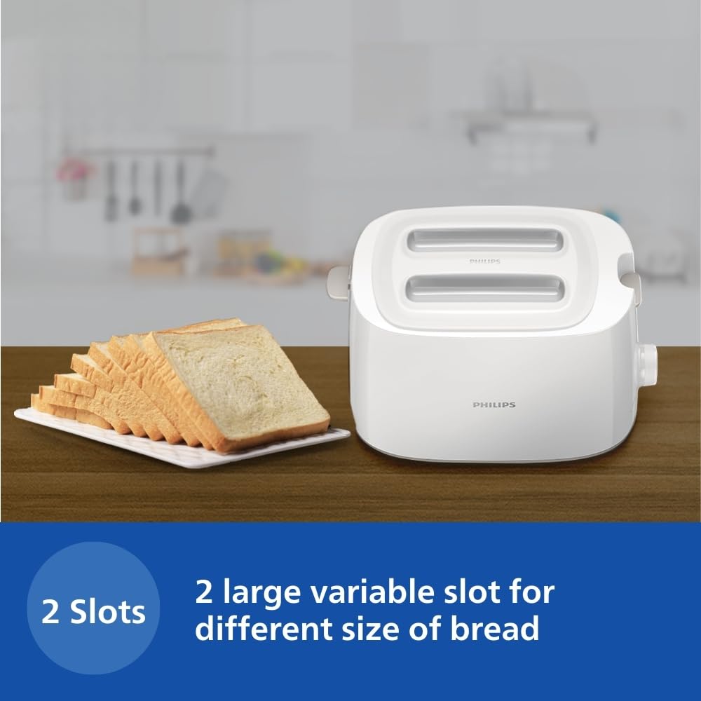 White Philips HD2582/00 Pop Up Toaster
