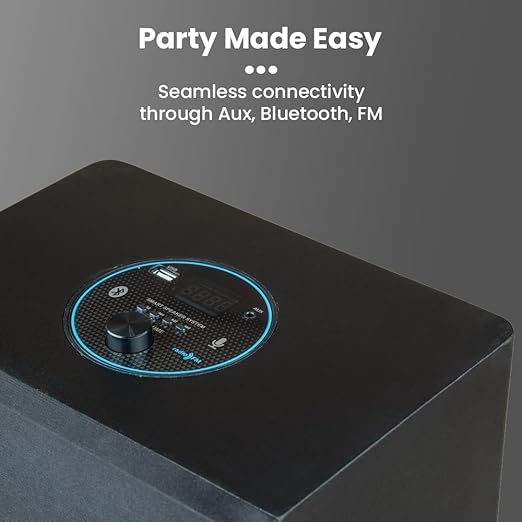 Toreto Party Mini Powerful 70W RMS Home Theater Bluetooth Party Box Party/Home Audio Speaker with High Power Bass- Wired Karaoke Mic- AUX- USB and Dynamic RGB LED