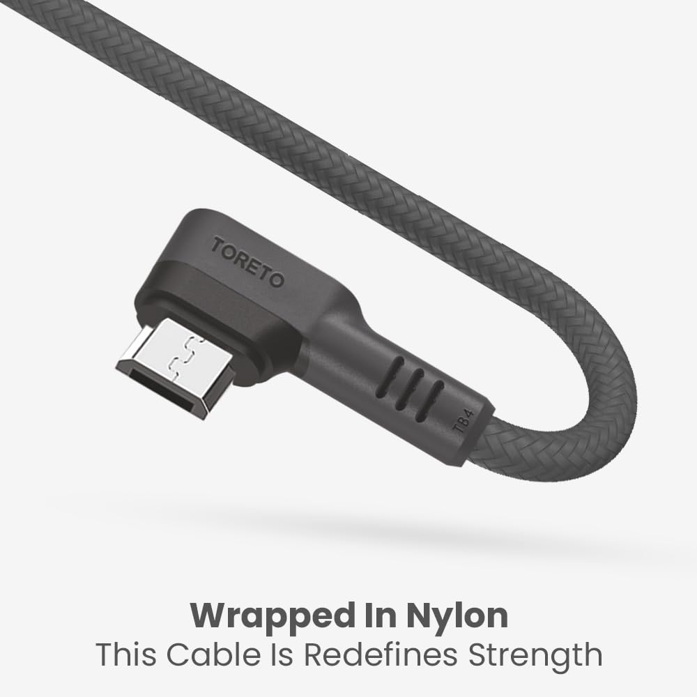 Toreto DURA L1 1.Mtr- Fast Charging 3A Micro USB Cable with Charge & Sync Function