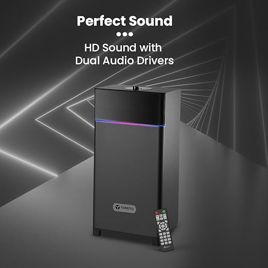 Toreto Party Mini Powerful 70W RMS Home Theater Bluetooth Party Box Party/Home Audio Speaker with High Power Bass- Wired Karaoke Mic- AUX- USB and Dynamic RGB LED