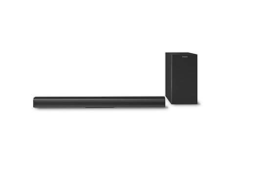 Philips TAB4319 Soundbar: 2.1 CH 80W Wired Subwoofer, Powerful Bass Effect – Bluetooth, HDMI ARC & Multiple Connectivity