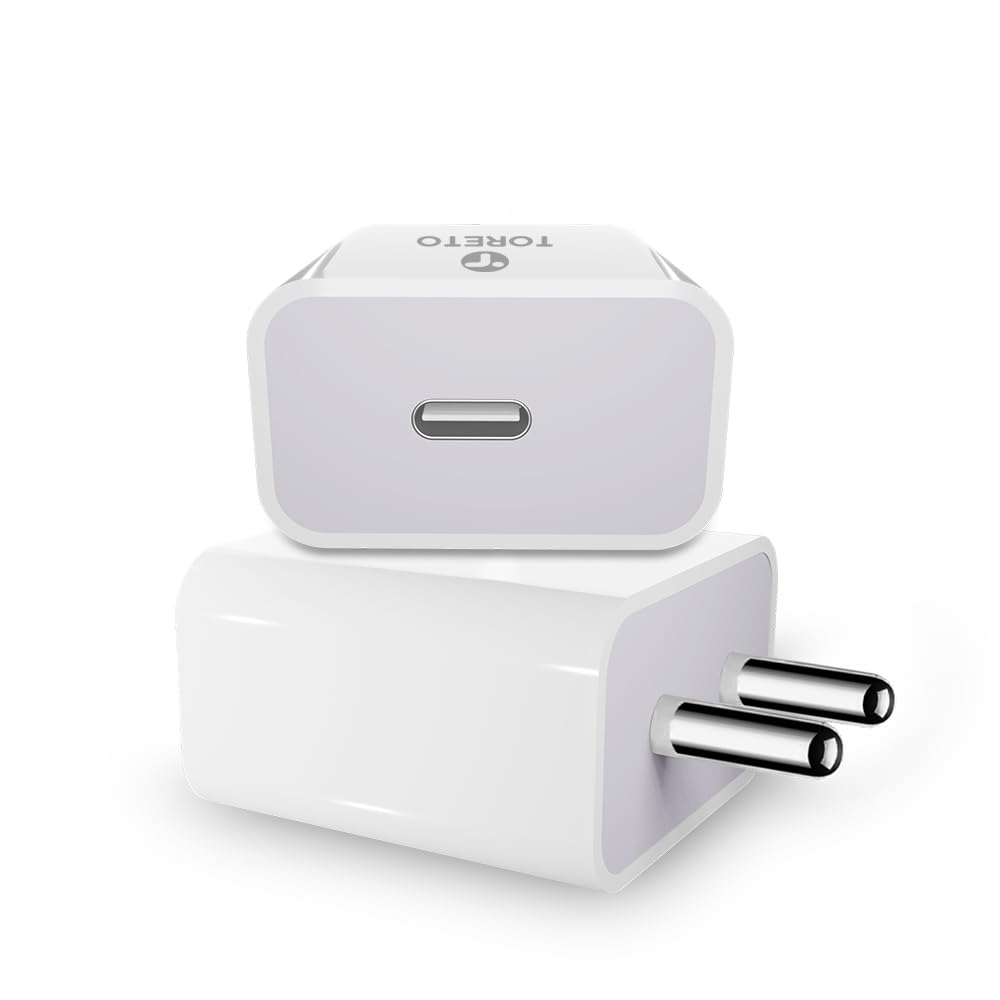 Toreto Zest Mini 30W USB & Type-C Boosted Speed Mobile Charger Adapter- Fast Charger with QC & PD/PPS Technology- Multi-Layer Protection-Compatibility with iPhone & Android-BIS Certified Made in India
