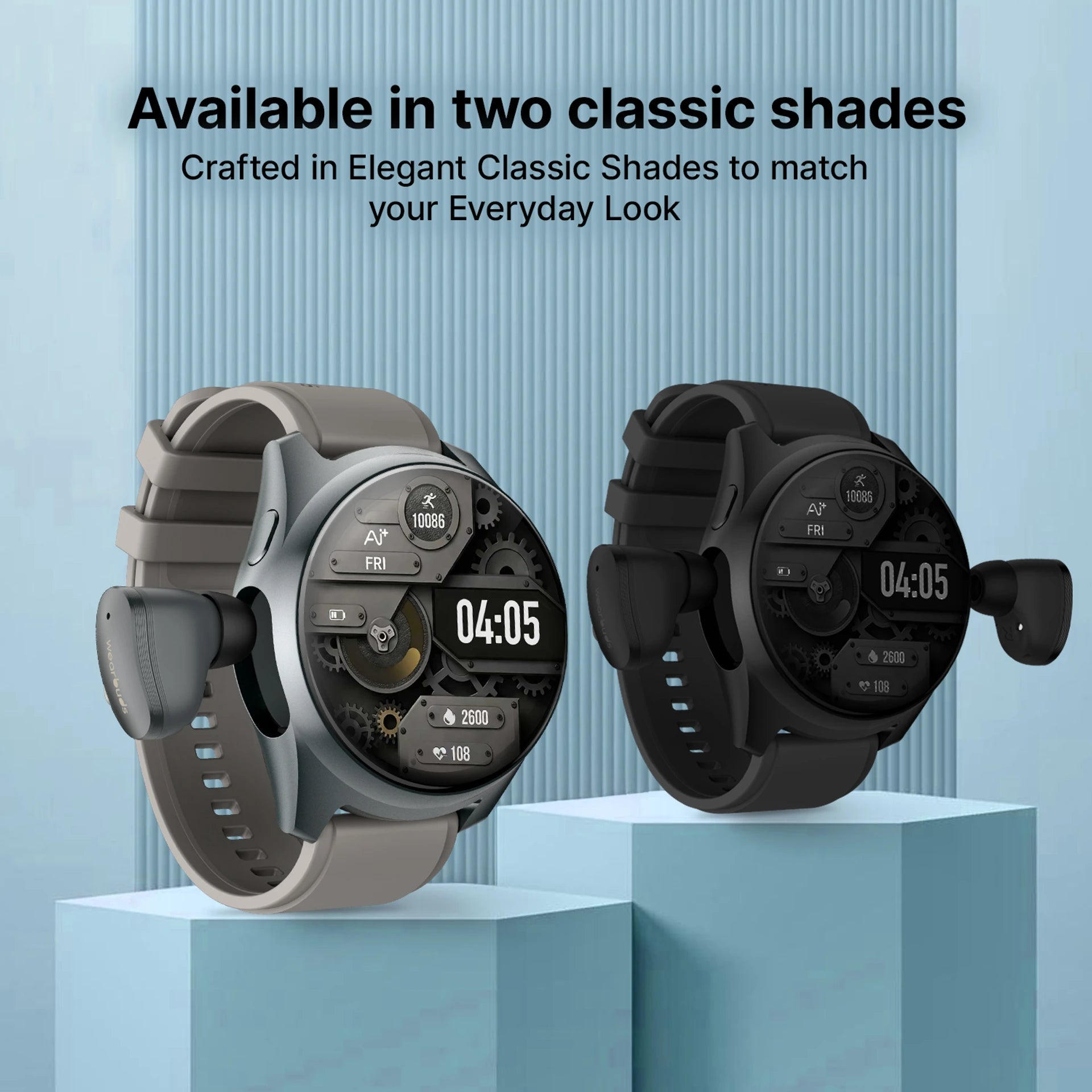AI+ Wearbuds Space Grey Smartwatch with TWS