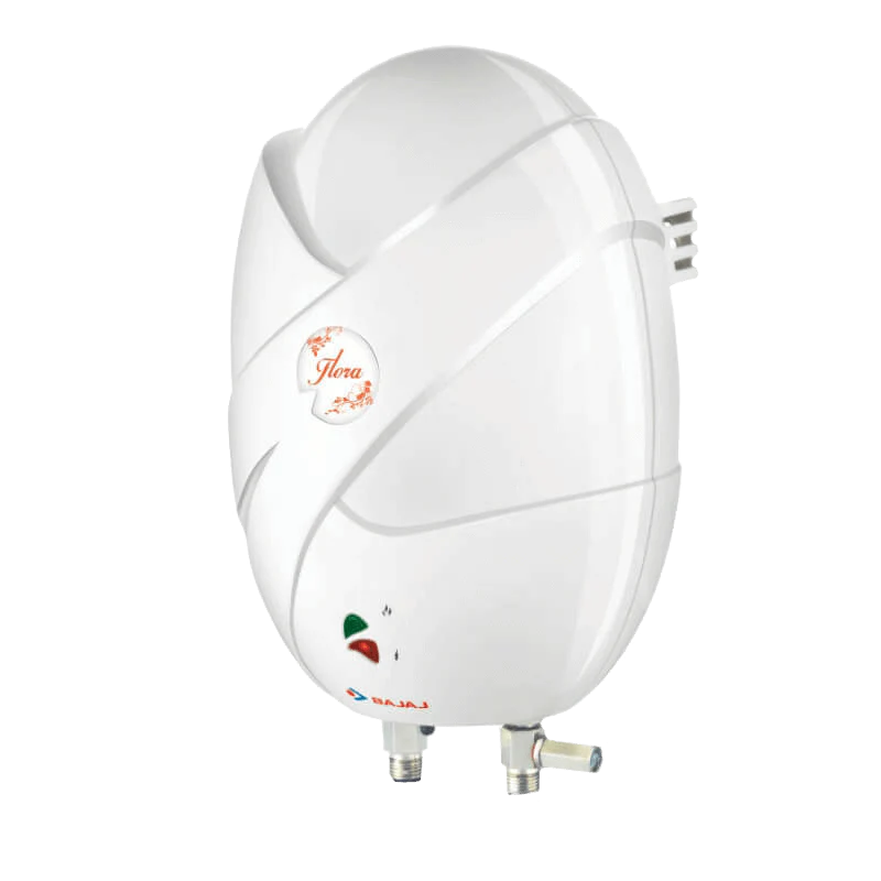 Bajaj Flora Instant 3 Litre Vertical Water Heater, 3KW, White wall mounting