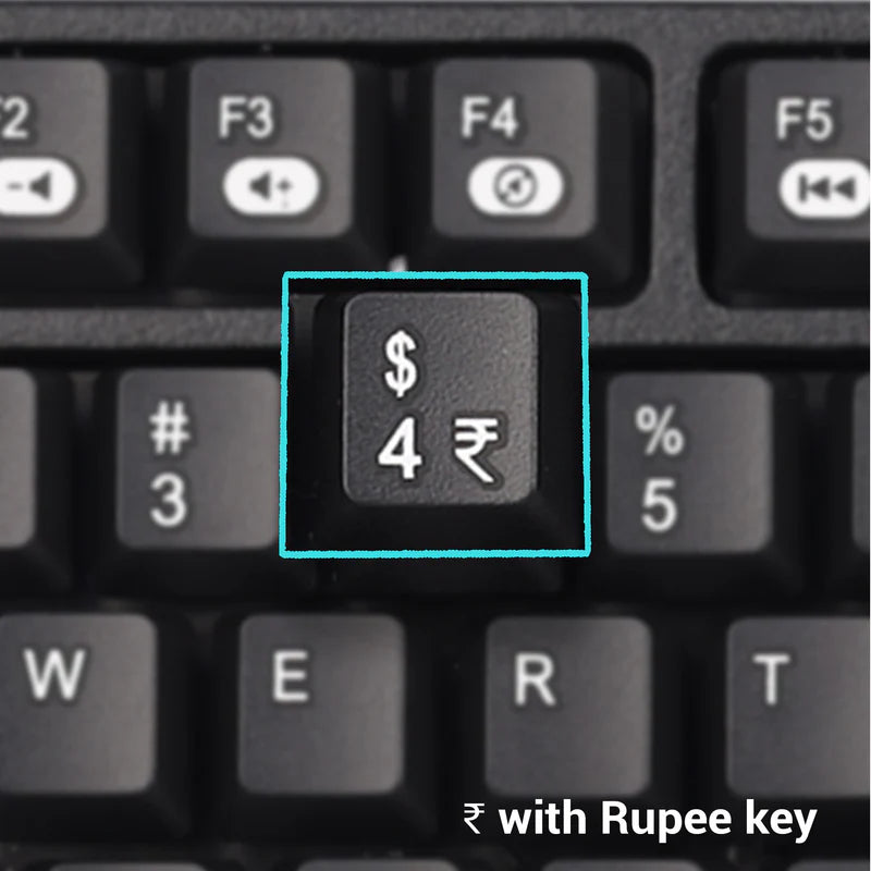 Zebronics Companion 115 Keyboard Combo featuring dedicated rupee key on the keyboard.