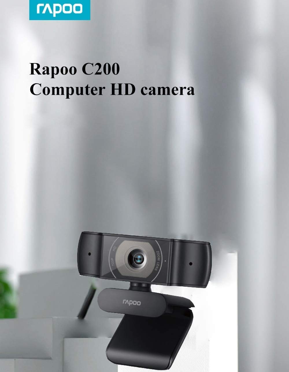 Rapoo C200 USB 720P HD Webcam with Dual Microphones