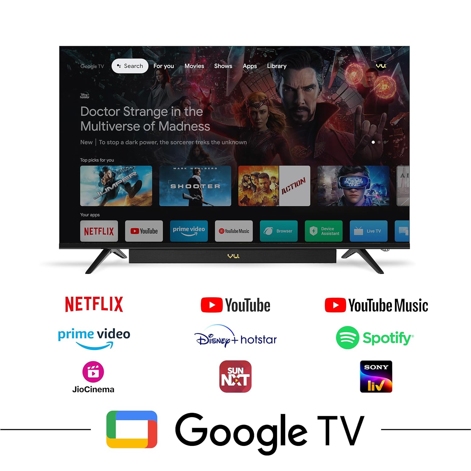 Vu 126cm (50 inches) Vibe Series QLED Google TV 50VIBE24 (Black) With 3 Year Warranty