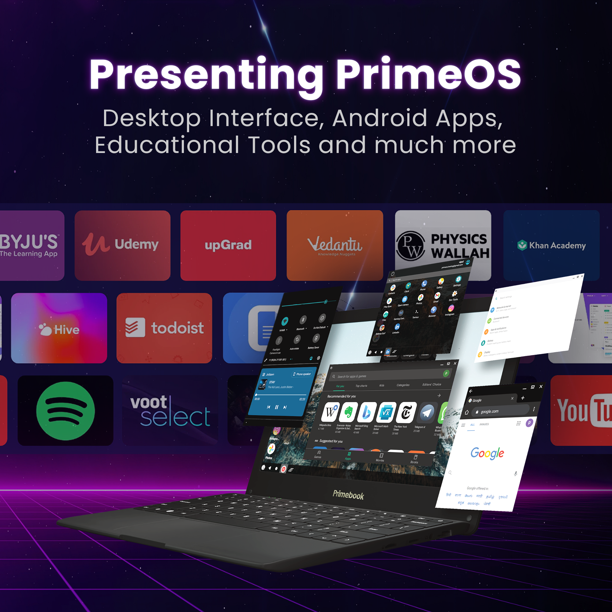 Primebook S 4G- 2024(New- WiFi+4G) Android Based MediaTek MT8788 - (PrimeOS) 4G SIM Slot- Thin and Light Laptop (11.6 Inch- 1.065 Kg- Type C) (4GB/128GB eMMC Storage- Black)