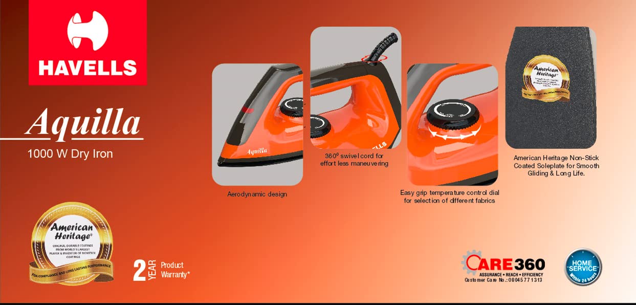 Havells Aquilla 1000 Watt Dry Iron