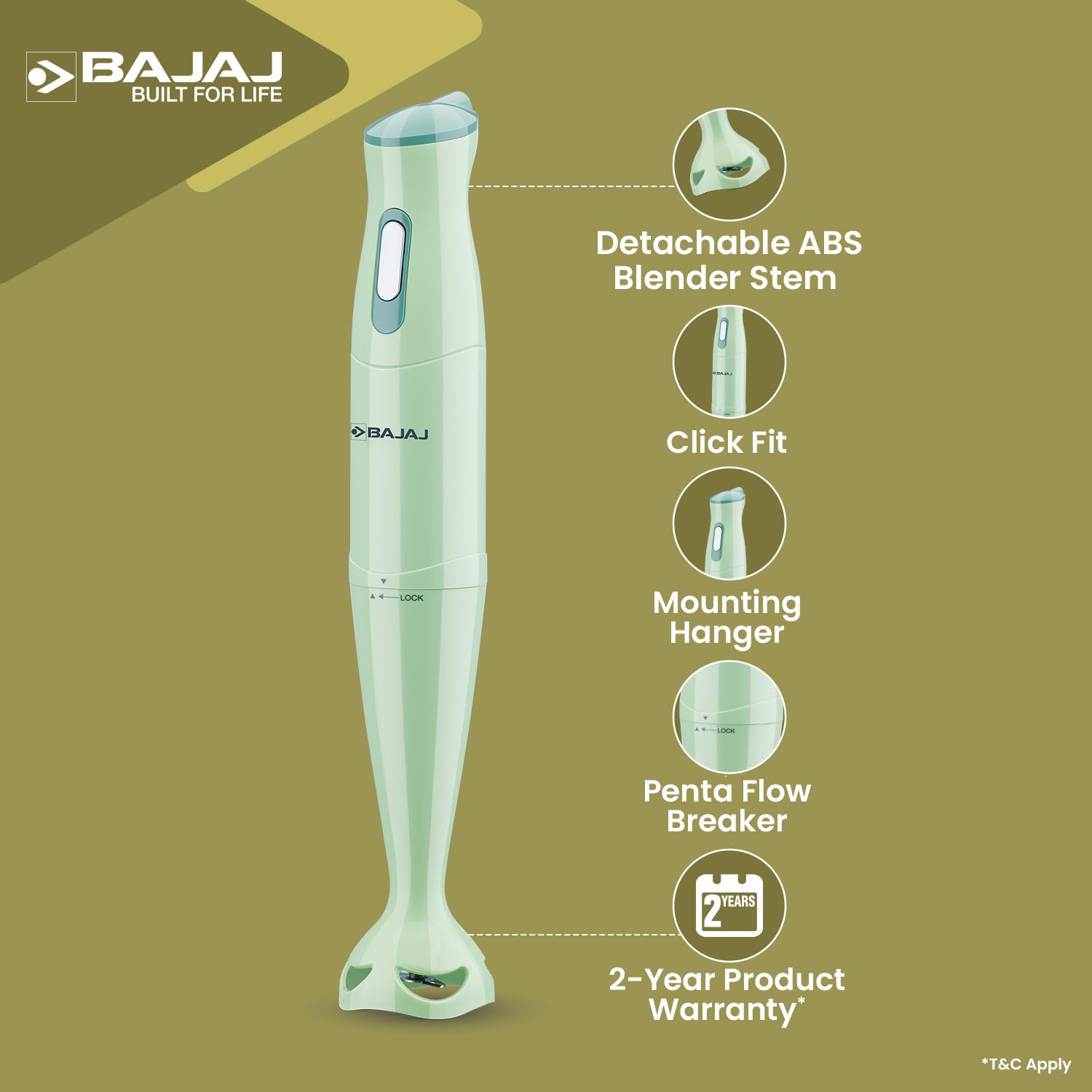 Bajaj HB-20 Silent 300W Hand Blender