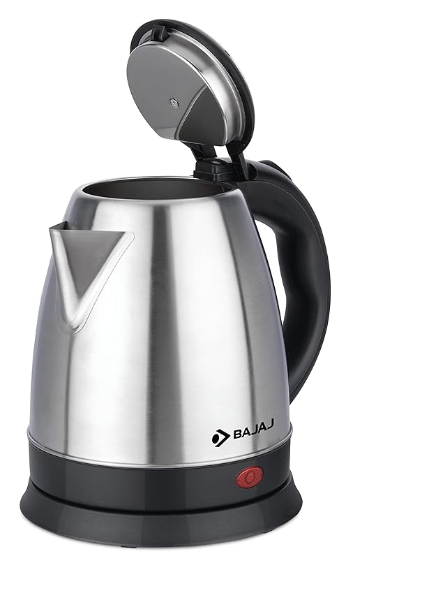 Bajaj KTX 1.5 Litre DLX Electric Kettle |1350W Kettle with Stainless Steel Body | Cordless Operation | Auto Shut-off Mechanism | 2-Yr Warranty | Black