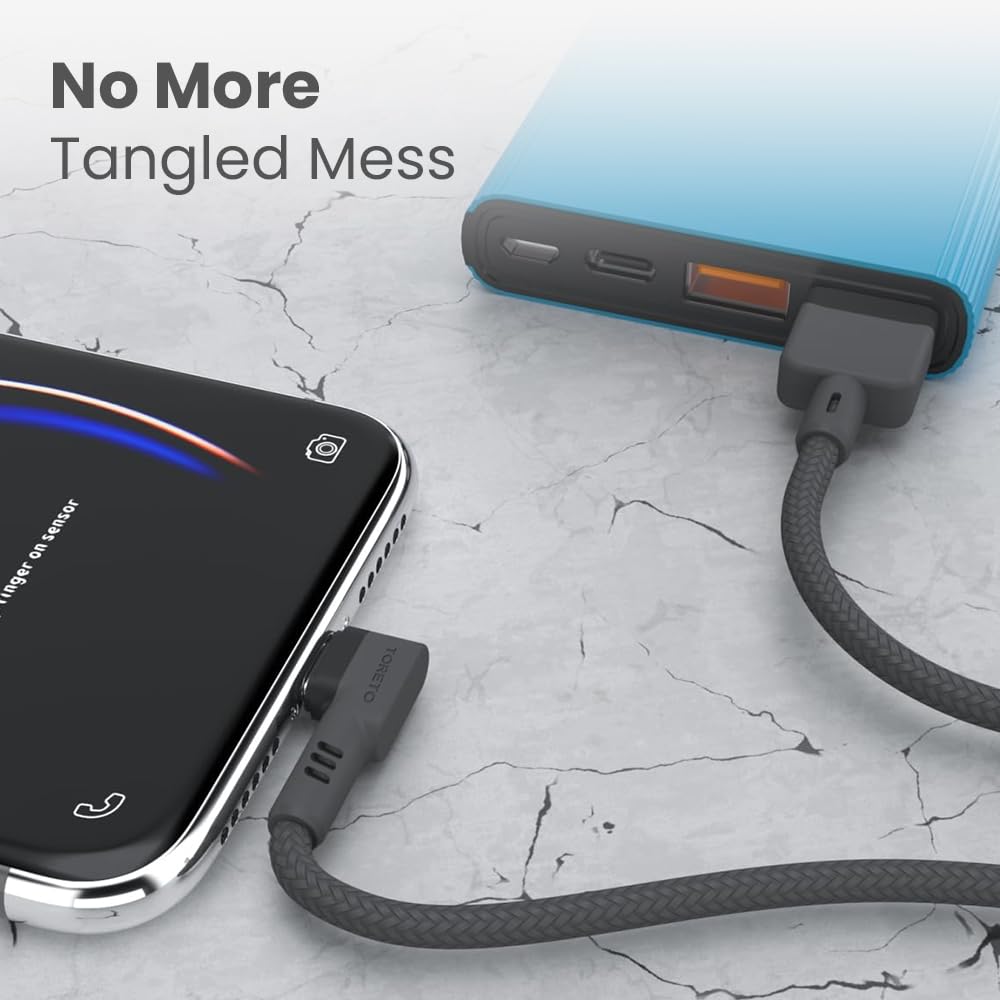Toreto DURA L1 1.Mtr- Fast Charging 3A Micro USB Cable with Charge & Sync Function