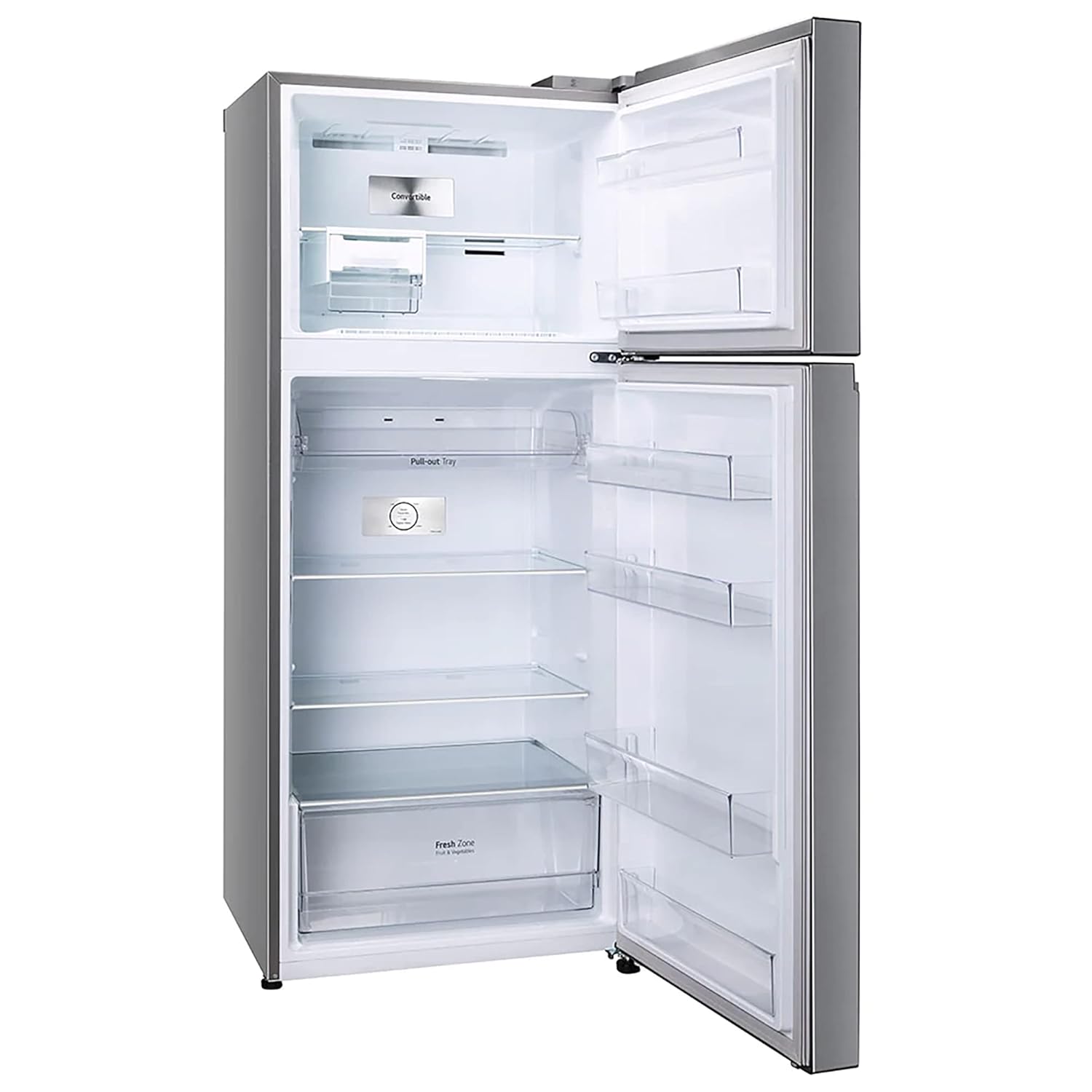 LG 380 L 2 Star Frost-Free Smart Inverter Double Door Refrigerator (GL-S412SPZY- Shiny Steel- Convertible- Gross Volume- 408 L)