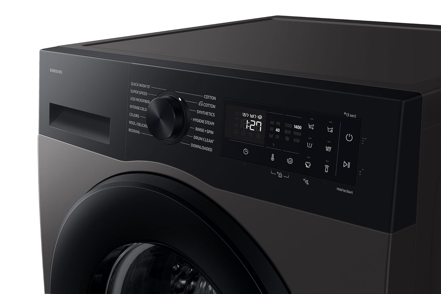 Samsung 9 kg- 5 star- AI EcoBubble- Super Speed- Wi-Fi- Hygiene Steam with Inbuilt Heater- Digital Inverter- Fully-Automatic Front Load Washing Machine (WW90DG5U24AXTL- Inox)