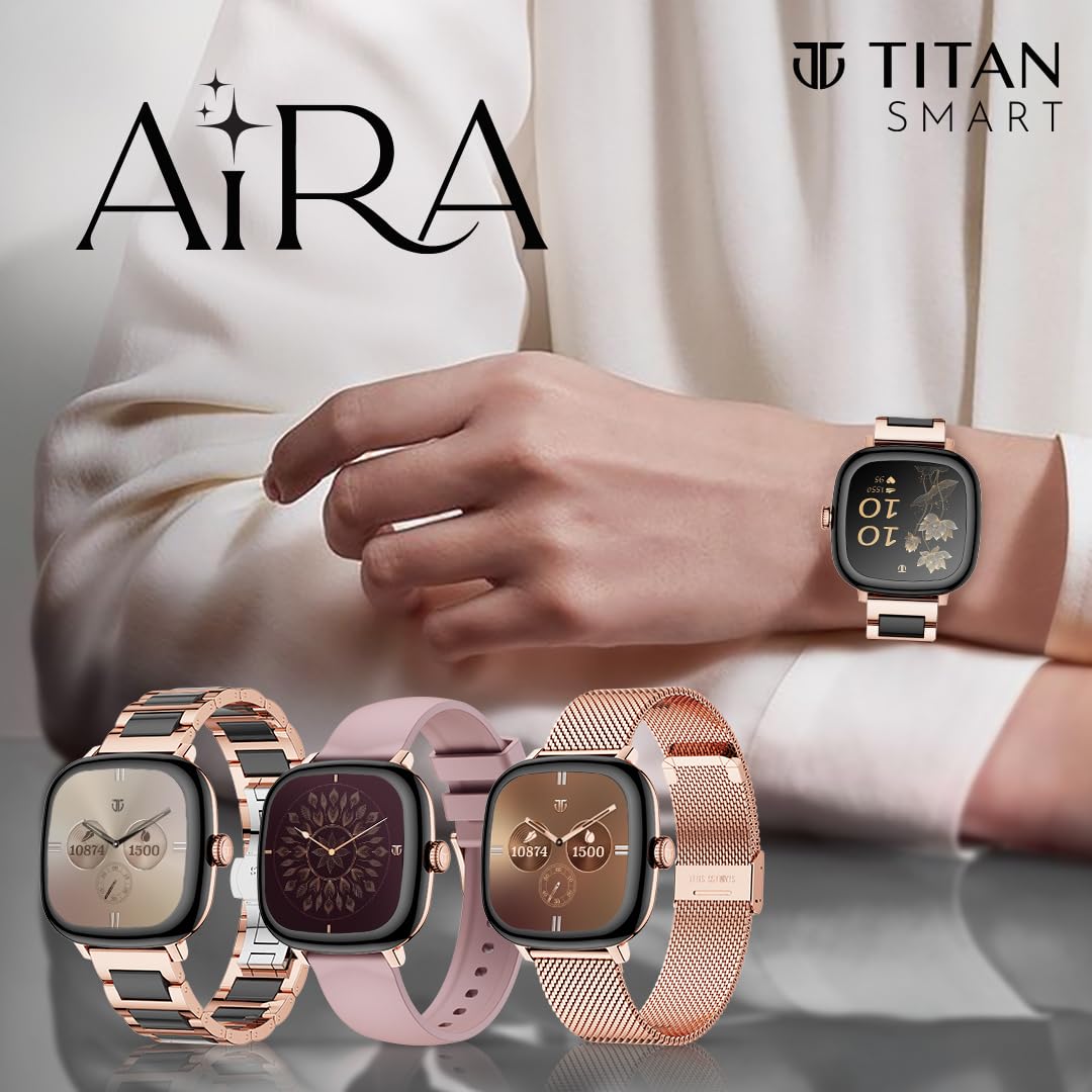 #Rose Gold Ceramic Titan AiRA Smartwatch