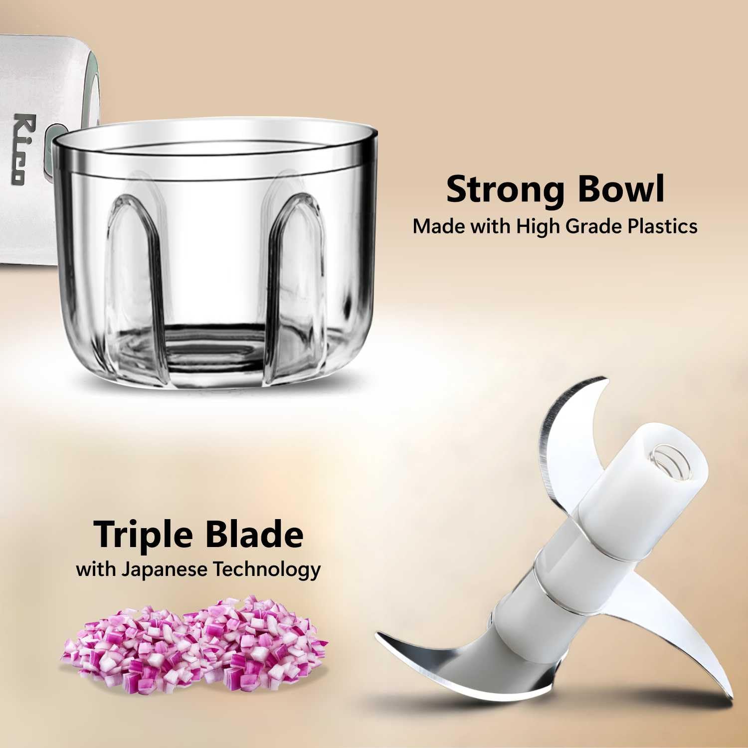 Rico Rechargeable Electric Mini Chopper