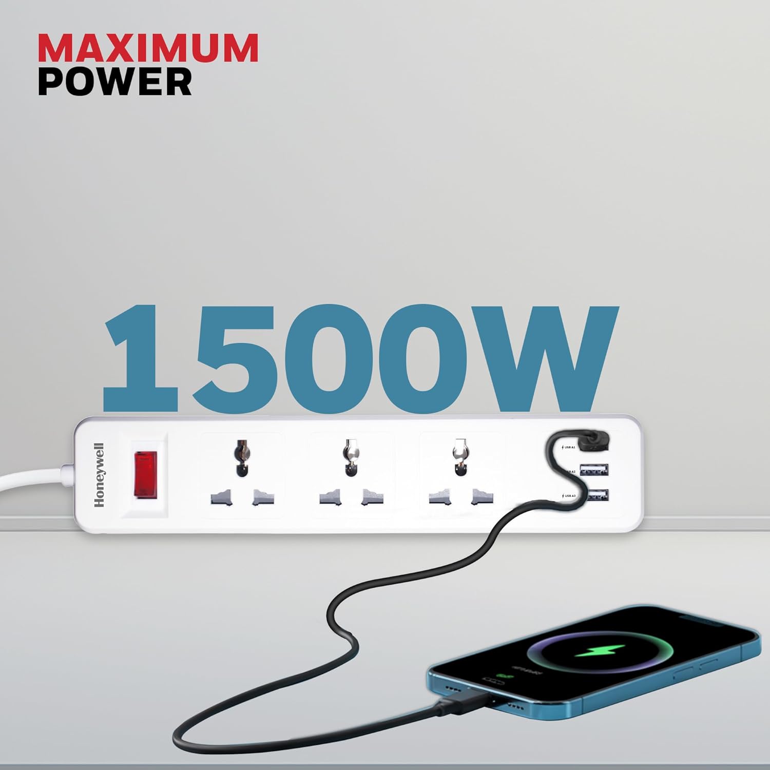 #Color_White Honeywell 3 Outlet Extension Board